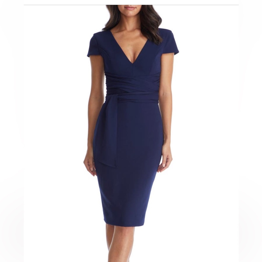 Dress the Population Dana Wrap Waist Cocktail Dress